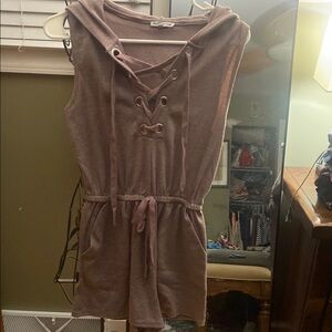 Charlotte Russe Sleeveless Lace-Up Romper